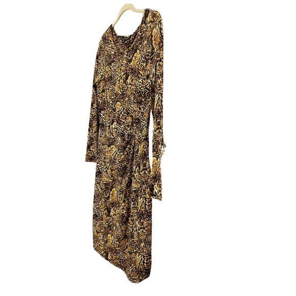 Smashed Lemon Crew Neck Faux Wrap Dress Size 8 Yellow and black - Picture 11 of 12